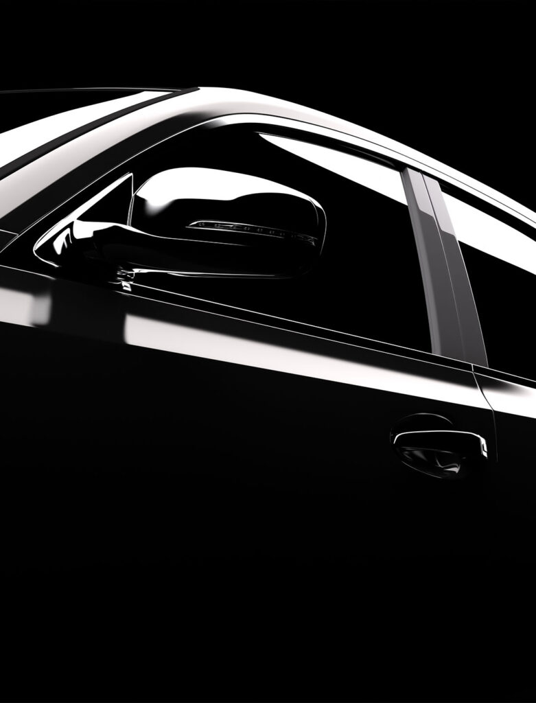Close-up of dark tinted car windows